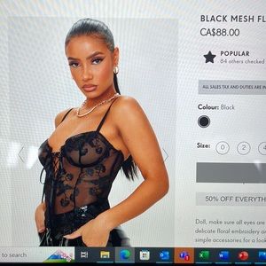 PLT Black mesh corset